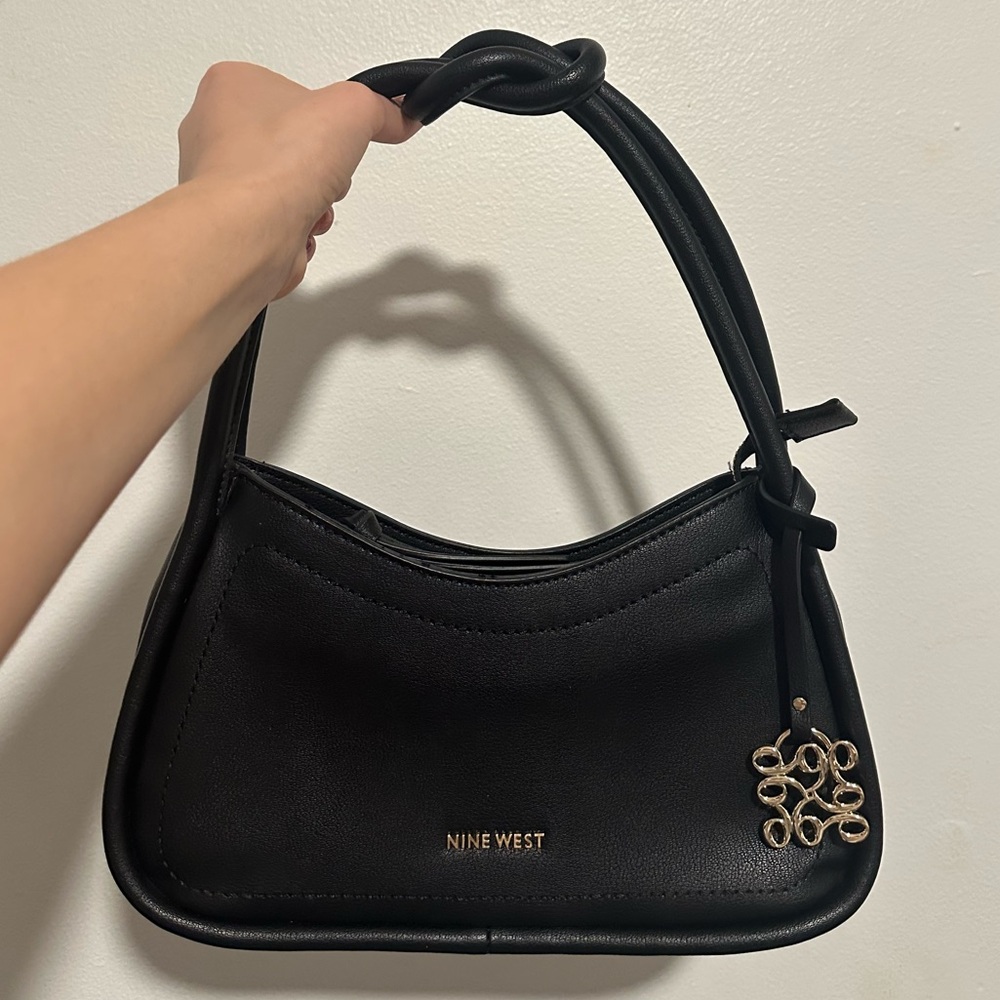 NWOT Nine West Enya Mini Shoulder Black Faux Leather
